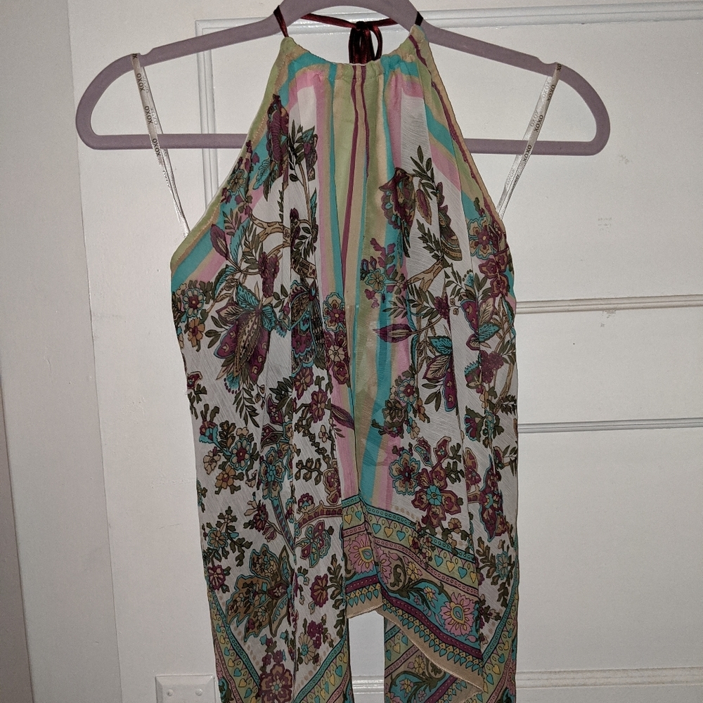 Multicolored flowy HalterTop